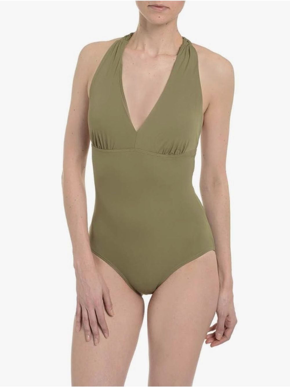 SPANX Olive Woven Strap One-Piece Swimsuit Size 16 BNWT